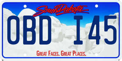 SD license plate 0BDI45