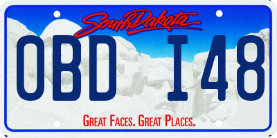 SD license plate 0BDI48