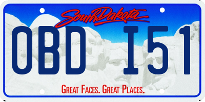 SD license plate 0BDI51