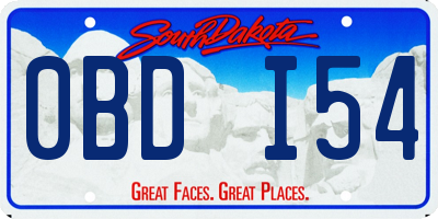SD license plate 0BDI54