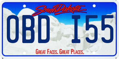 SD license plate 0BDI55