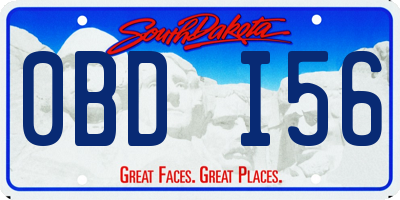 SD license plate 0BDI56