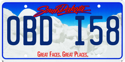 SD license plate 0BDI58
