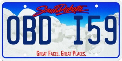 SD license plate 0BDI59