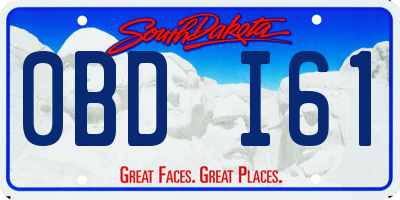 SD license plate 0BDI61
