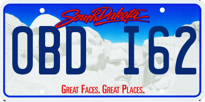SD license plate 0BDI62