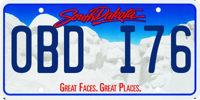SD license plate 0BDI76