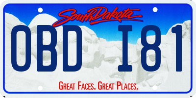 SD license plate 0BDI81