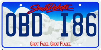 SD license plate 0BDI86