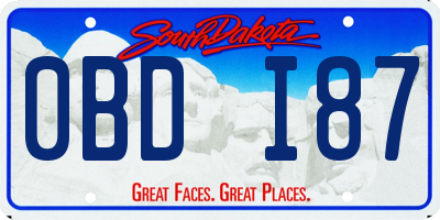 SD license plate 0BDI87