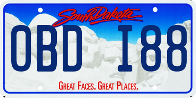 SD license plate 0BDI88