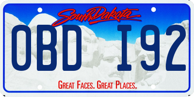 SD license plate 0BDI92