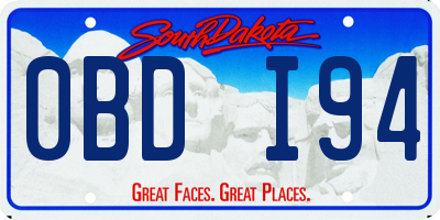 SD license plate 0BDI94
