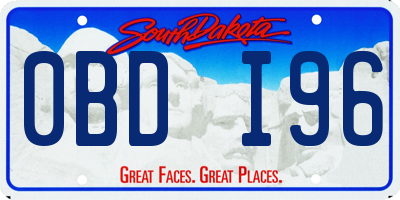 SD license plate 0BDI96