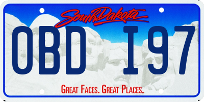 SD license plate 0BDI97