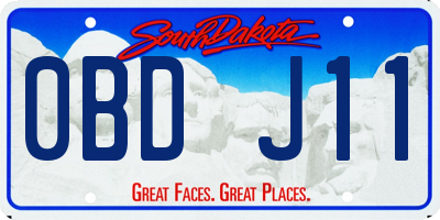 SD license plate 0BDJ11
