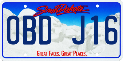 SD license plate 0BDJ16