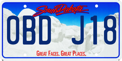 SD license plate 0BDJ18