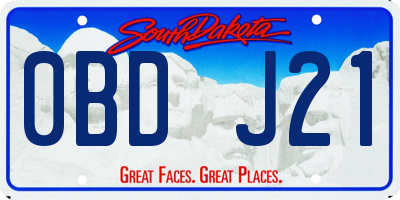 SD license plate 0BDJ21