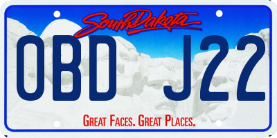 SD license plate 0BDJ22