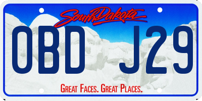 SD license plate 0BDJ29