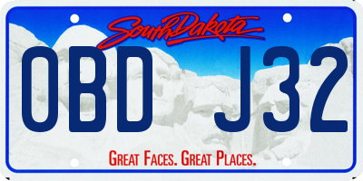 SD license plate 0BDJ32