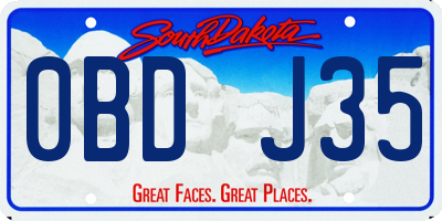 SD license plate 0BDJ35