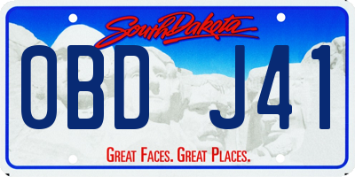 SD license plate 0BDJ41