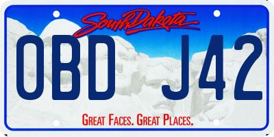 SD license plate 0BDJ42