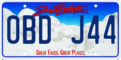 SD license plate 0BDJ44