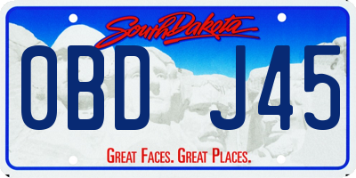 SD license plate 0BDJ45