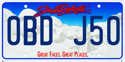 SD license plate 0BDJ50