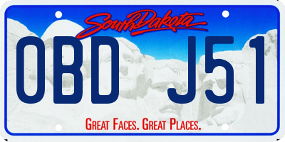 SD license plate 0BDJ51