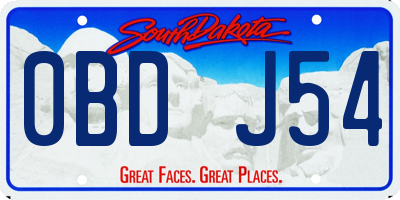 SD license plate 0BDJ54