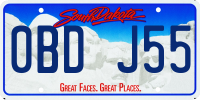 SD license plate 0BDJ55