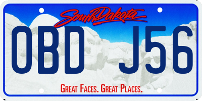 SD license plate 0BDJ56