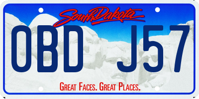 SD license plate 0BDJ57