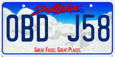 SD license plate 0BDJ58