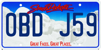 SD license plate 0BDJ59