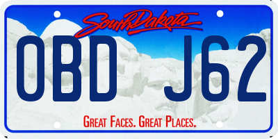 SD license plate 0BDJ62