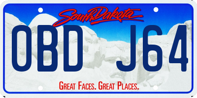 SD license plate 0BDJ64