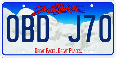 SD license plate 0BDJ70