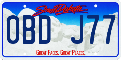 SD license plate 0BDJ77