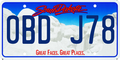 SD license plate 0BDJ78