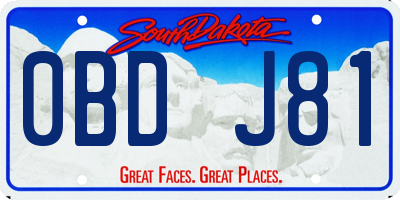 SD license plate 0BDJ81