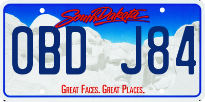 SD license plate 0BDJ84