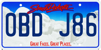 SD license plate 0BDJ86