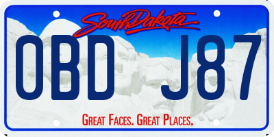 SD license plate 0BDJ87