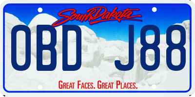 SD license plate 0BDJ88