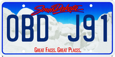 SD license plate 0BDJ91